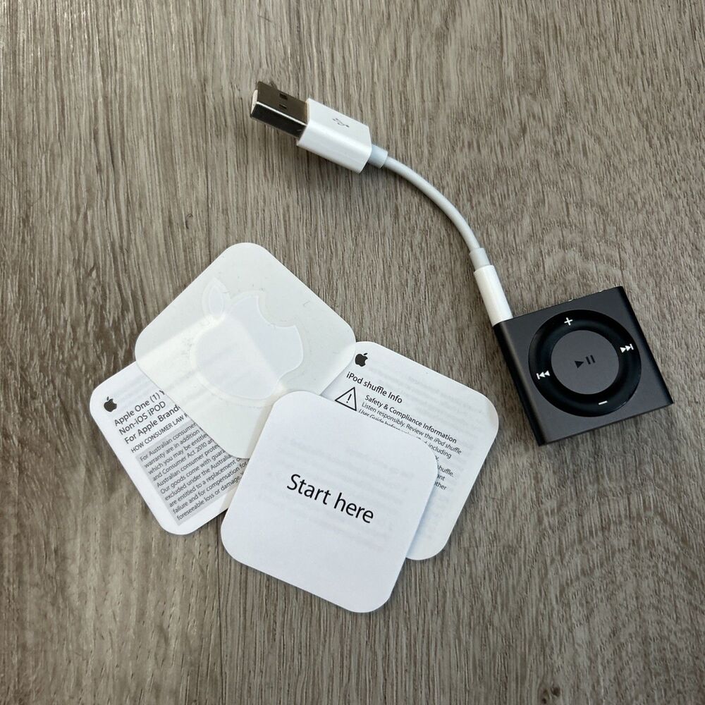Apple iPod Shuffle 4th Generation Black 2 GB w/ USB Dongle No Power PARTS READ